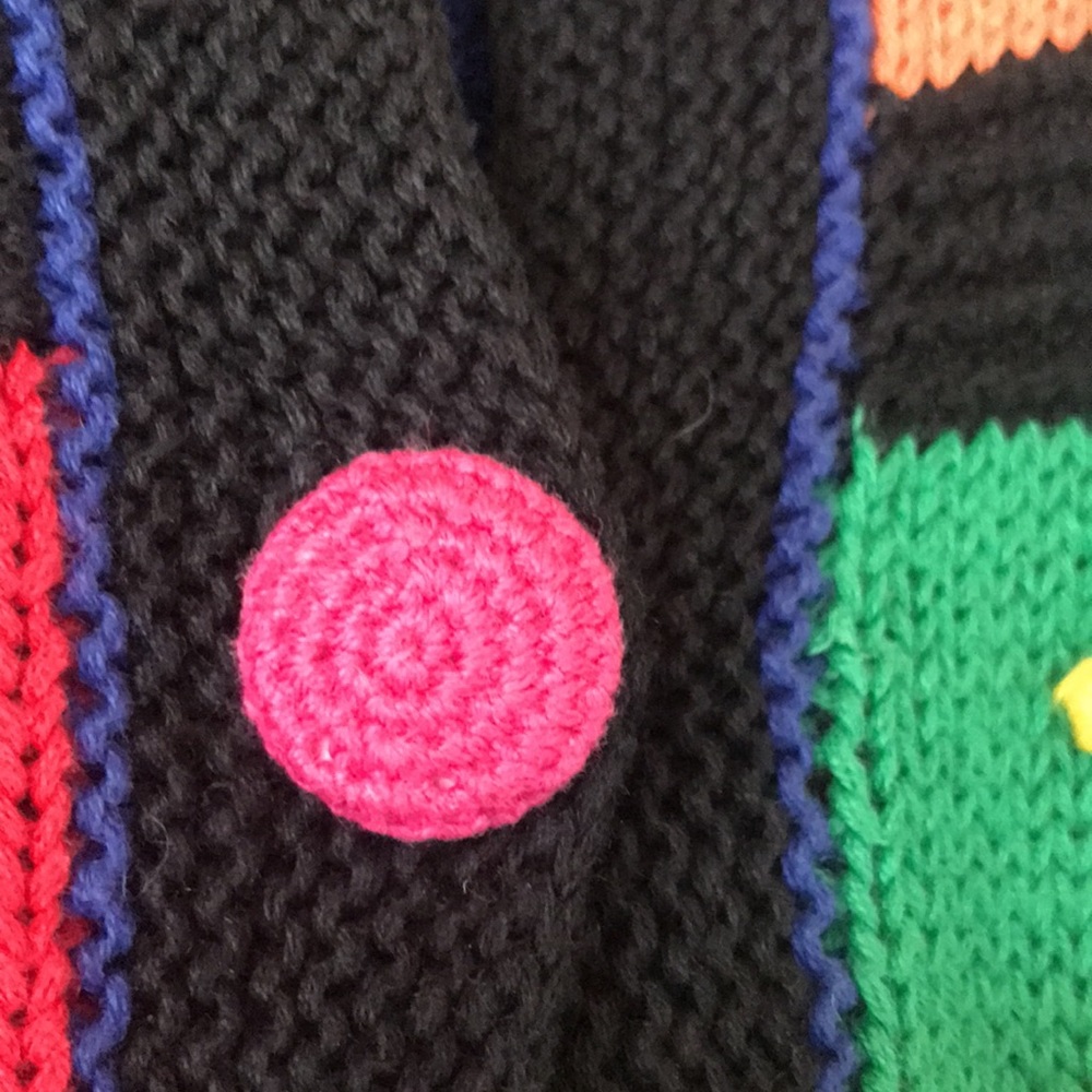 Vintage Fun sport cotton ramie colour block cardigan - Picture 6 of 9